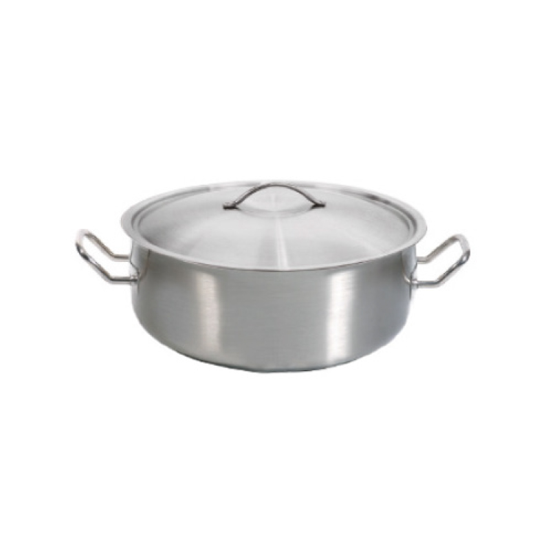 CYLINDRICAL STEW POT SHALLOW WITH LID